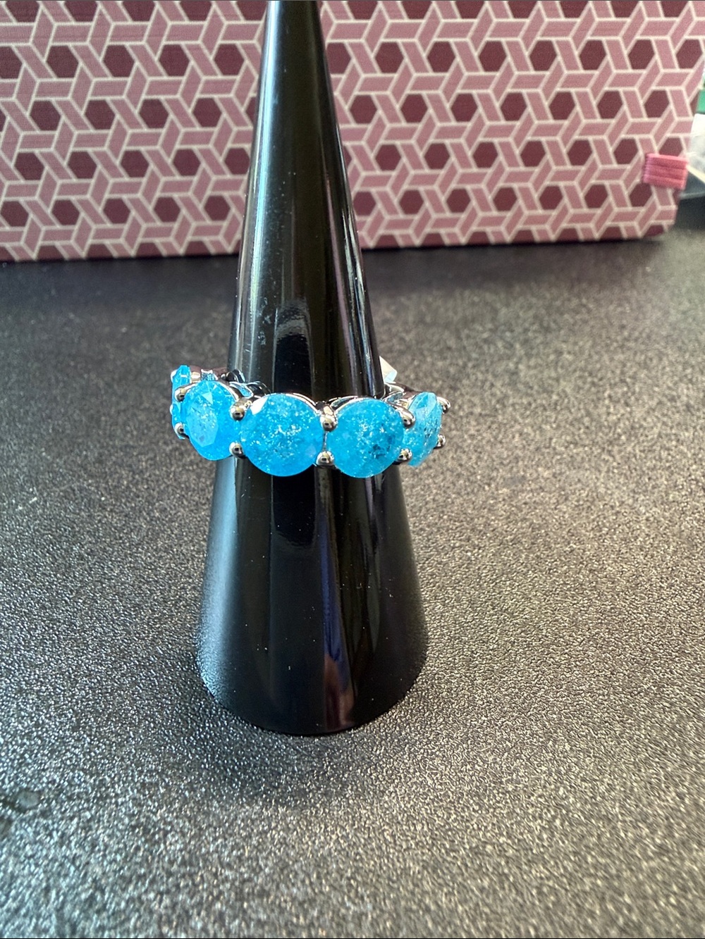 Bright Turquoise Stone Band Ring - Women Jewelry